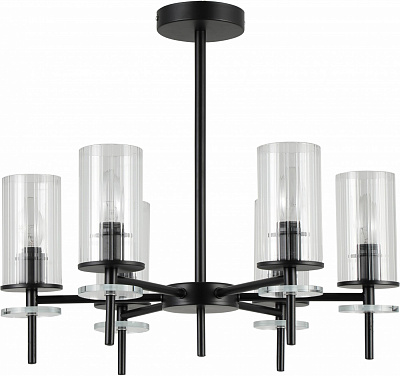 Люстра потолочная Sensio Canis 6x40 Вт E14 черный/прозрачный ALG-74590/6