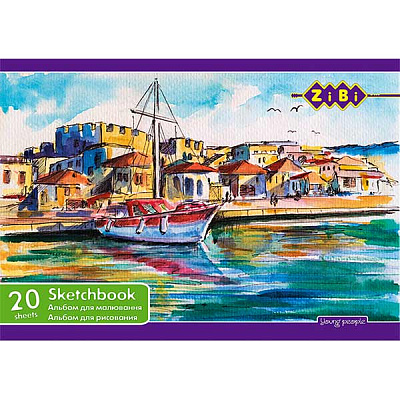 Альбом для малювання 20 аркушів 100 г/м2 скоба ZB.1423 ZiBi