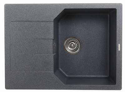 Мойка ScandiSPA из кварцевого песка Alfa 687x507 мм графитовая с сифоном GMA687g