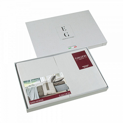 Комплект постельного белья SATIN FINESSE 425 2.0 серый с синим EMANUELA GALIZZI 