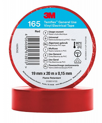 Изолента ЗМ Temflex полиэтилен 165 (19мм х 20м) RD