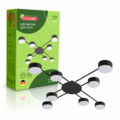 Люстра стельова Eurolamp iron Glow 8xGX70 чорний LED-LR-8хGX70(black)