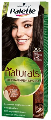 Краска для волос Palette Naturals (Фитолиния) 3-0 (800) темно-каштановый 110 мл