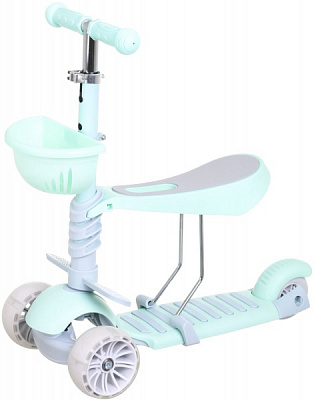 Самокат-трансформер MaxxPro kids детский 3в1 мятный PT1906/black 