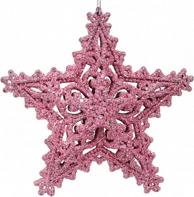 Декоративная подвеска Звезда 12,5 см розовый HF2K931