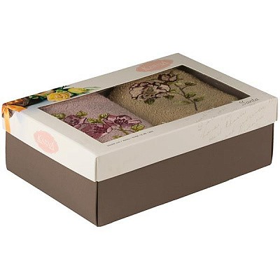 Набір рушників Karna Santa молочинй/бежевий 30x50 см