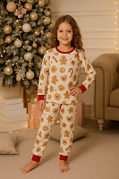 Пижама для девочек German Volf принт печенье р.104-110 молочный/с принтом 25121