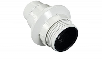 Патрон электрический Electraline винтовой люстровый E14 термопластик белый 71135