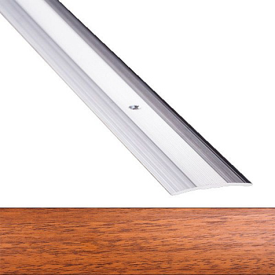 Порожек алюминиевый 1-А Лугалпроф профилированный с отверстиями 3x40x1800 мм орех лесной