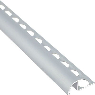 Уголок для плитки Braz Line наезжающий внешний алюминий 32 мм 2,7м серебро 