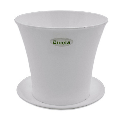 Горшок пластиковый Омела Акварель 2,3 л D 18 круглый белый 