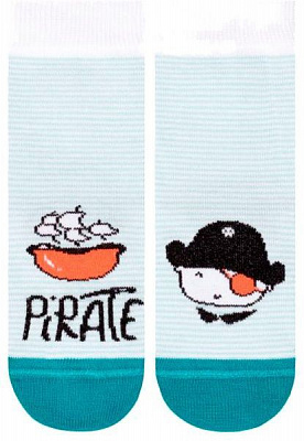 Шкарпетки дитячі Conte-Kids CK (ВЕСЕЛІ НІЖКИ) 335 17С-10СП р.14 блідо-бірюзовий з малюнком