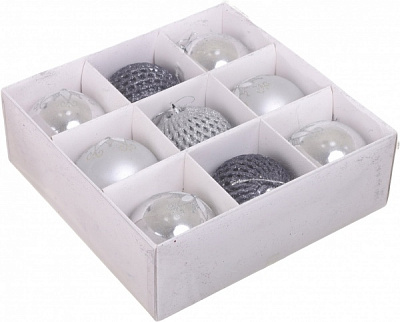 Набор елочных шаров Комплект № 2 d 80 мм 9 шт./уп.