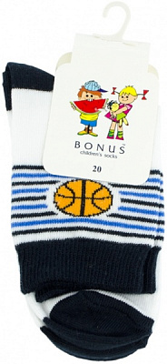 Носки детские для мальчиков Бонус 2 2340 301 р.20 белый с синим 