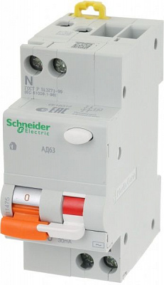 Дифференциальный автомат Schneider Electric АД 63 40 А 30 мА C 11475