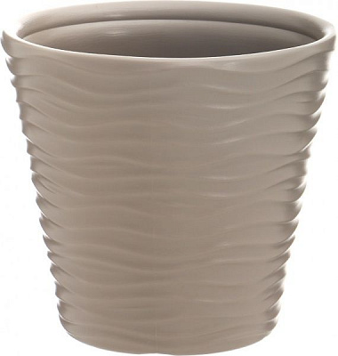 Горшок пластиковый Prosperplast Wave круглый 26л мокко (71064-7526) 