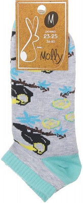 Носки женские Молли Тукан р. 23-25 серый меланж 