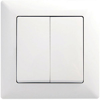 Выключатель двухклавишный Gunsan Visage без подсветки 16 А 250В IP20 белый