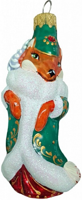 Елочная игрушка Лиса 13 см 