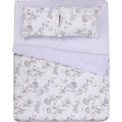 Комплект постельного белья двуспальный Ibodo Цветы бежевые