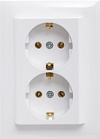 Розетка двойная с заземлением Efapel Logus 16 А 250 В без шторок белый