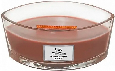 Свеча ароматическая Woodwick Ellipse Stone Washed Suede 453 г 