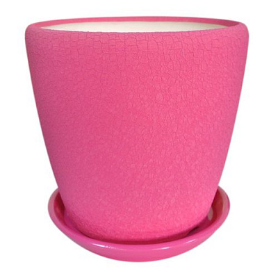 Горщик керамічний Оріана-Запоріжкераміка Грація №2 круглий 4,5л шовк малиновий