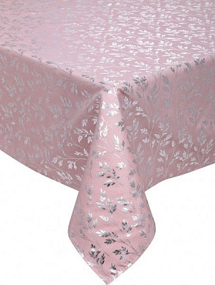 Скатерть Листочки 140x220 см розовый Luna 