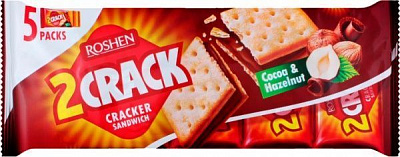 Крекер Roshen 2 Crack з начинкою какао-горіх 235 г
