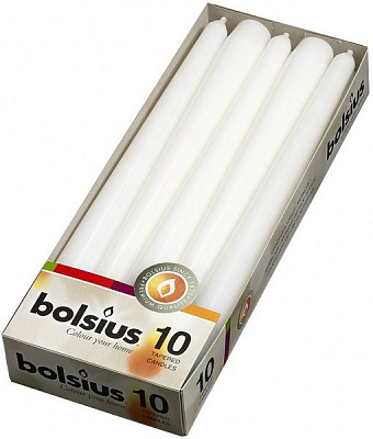 Набір свічок 10 шт. білий 17х2 см Bolsius