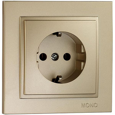 Розетка без заземления Mono Despina без шторок без крышки титановый 102-222222-116