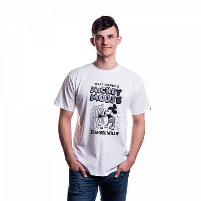 Футболка для мальчиков Disney Микки Пароход Вилли р.170-176 белый 5908305224709 