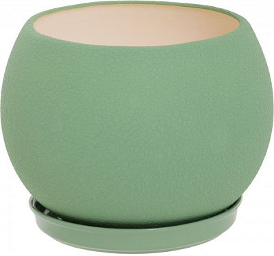 Горшок керамический Ориана-Запорожкерамика Шар шелк круглый 9л оливковый (037-0-133) 