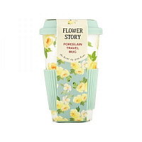 Чашка Flower Story Yellow Rose з силіконовою кришкою 440 мл 21-279-065 Keramia