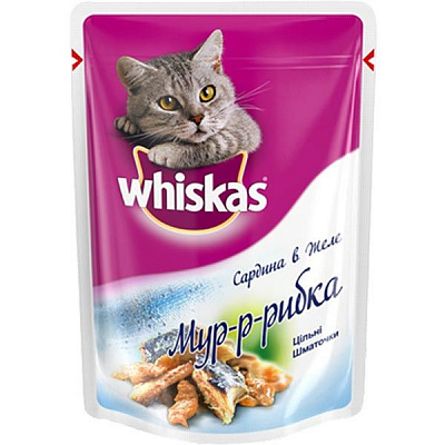 Корм Whiskas Мур-р-Рибка з сардиною в желе 85 г
