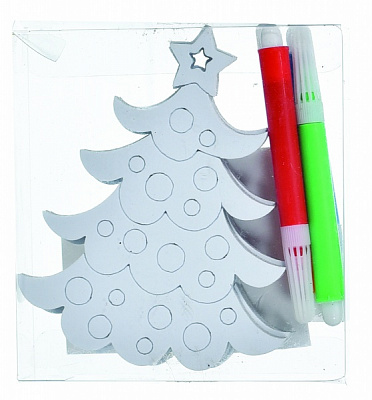 Декорация новогодняя для окрашивания Елка + фломастеры D-714465 