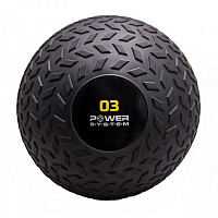 Медбол жорсткий Power System SlamBall для кросфіта і фітнесу 3 кг чорний PS-4114 d20 PS-4114_3kg 