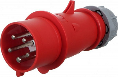 Вилка электрическая силовая с заземлением Expert 3p+N+PE (025) 380В 32А IP44 серый