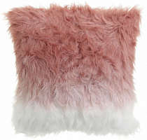 Подушка KM розовая с искусственным мехом 100% полиэстер 45x45 см розовый 