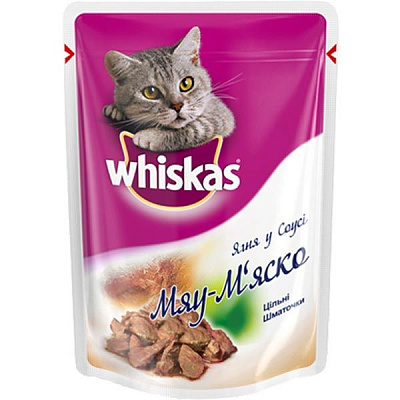 Корм Whiskas Мяу-мяско с ягненком 85 г 