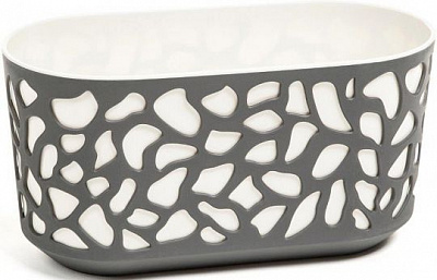 Горшок Lamela Дуэт 400 овальный антрацит/крем 