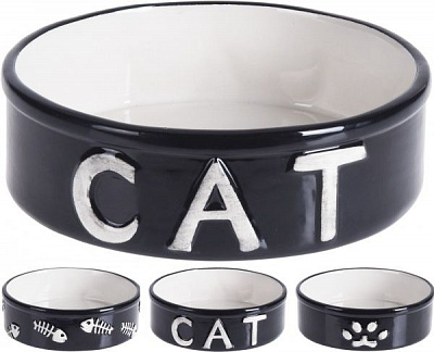 Миска для котів чорна 14x4,2 см