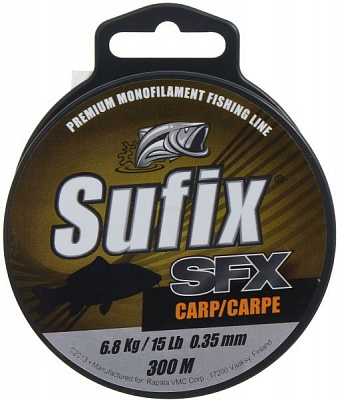 Леска Sufix SFX CARP Self Hang Spool 300м 0,35мм 6,8кг зеленая