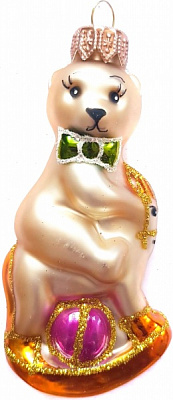 Елочная игрушка Юріта Медвежёнок на коне 1160М 10 см 
