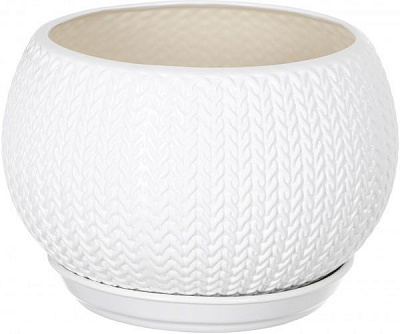 Горщик керамічний Оріана-Запоріжкераміка Куля коса круглий 5л білий (037-5-177)