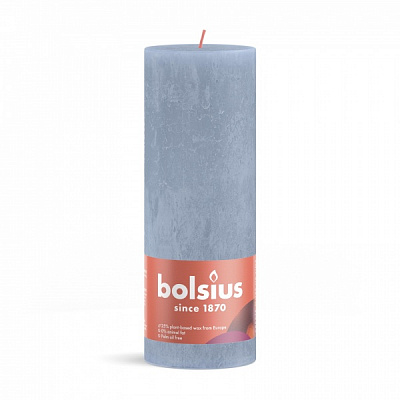 Свічка Рустік стовпчик SHINE 190/68 блакитна Bolsius