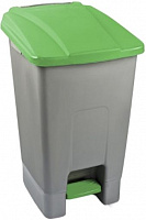 Контейнер для мусора Planet с педалью 70л серо-зеленый