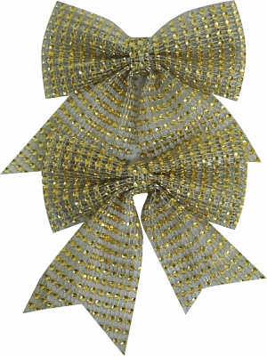 Декорація бант блискучий 12х13 см 2 шт. золото T22-08-27