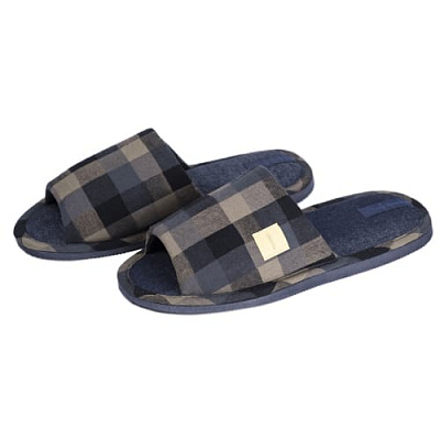 Тапки домашние Twins HS-VL крупная клетка 7237 синий 