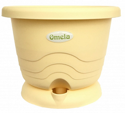 Горшок пластиковый Омела Пастель 4,5 л круглый ваниль (ТУ У 22.29-40031804-001:2021) 